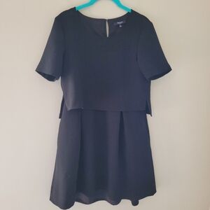 Madewell Black Boxy Top Tiered Dress